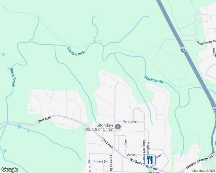 map of restaurants, bars, coffee shops, grocery stores, and more near 3000 Lisa Lane in Fultondale
