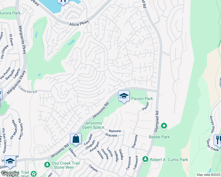 map of restaurants, bars, coffee shops, grocery stores, and more near in Mission Viejo