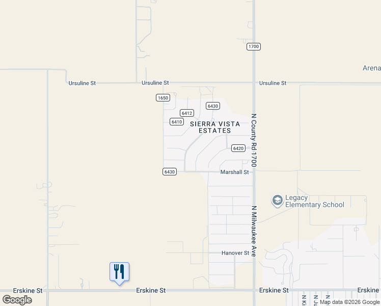 map of restaurants, bars, coffee shops, grocery stores, and more near 1802 County Road 6430 in Lubbock