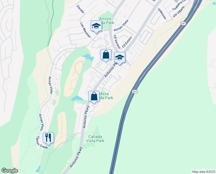 map of restaurants, bars, coffee shops, grocery stores, and more near 83 Rabano in Rancho Santa Margarita