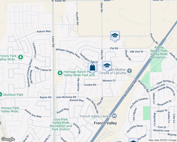 map of restaurants, bars, coffee shops, grocery stores, and more near 31338 Windstone Drive in Winchester