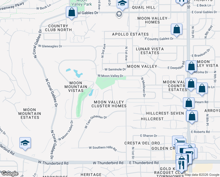 map of restaurants, bars, coffee shops, grocery stores, and more near 14266 North 2nd Avenue in Phoenix
