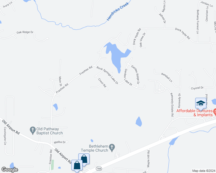 map of restaurants, bars, coffee shops, grocery stores, and more near 54 Crest Road in Carrollton