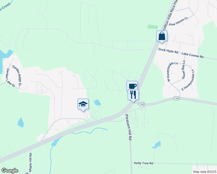 map of restaurants, bars, coffee shops, grocery stores, and more near 105 Amberly Way in Carrollton