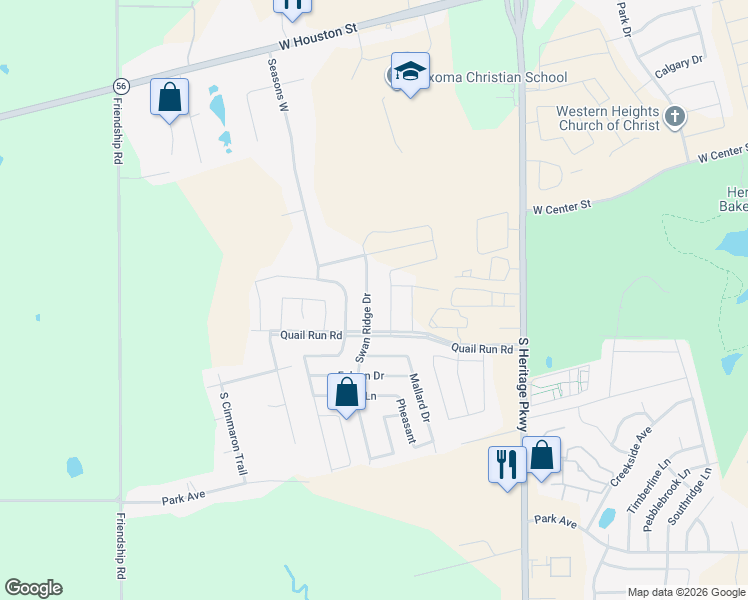 map of restaurants, bars, coffee shops, grocery stores, and more near 811 Swan Ridge Drive in Sherman