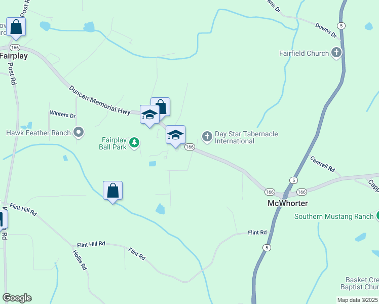 map of restaurants, bars, coffee shops, grocery stores, and more near 8251 Georgia 166 in Douglasville