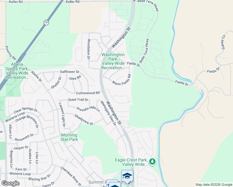 map of restaurants, bars, coffee shops, grocery stores, and more near 32858 Sycamore Canyon Lane in Winchester