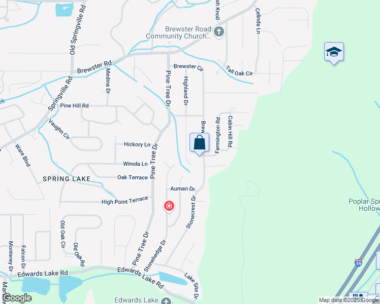map of restaurants, bars, coffee shops, grocery stores, and more near 1405 Highland Drive in Birmingham