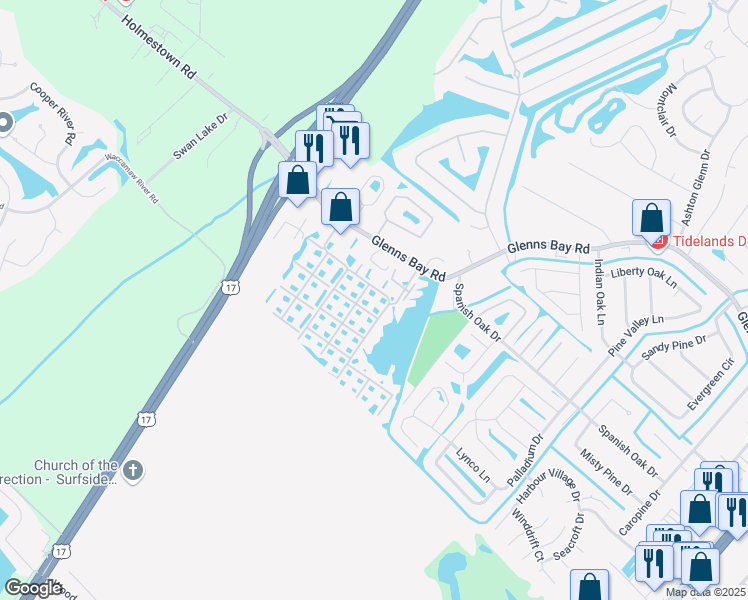 map of restaurants, bars, coffee shops, grocery stores, and more near 8775 Chandler Drive in Myrtle Beach