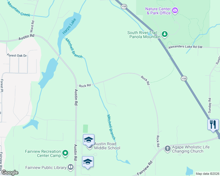 map of restaurants, bars, coffee shops, grocery stores, and more near 47-53 Rock Road in Stockbridge