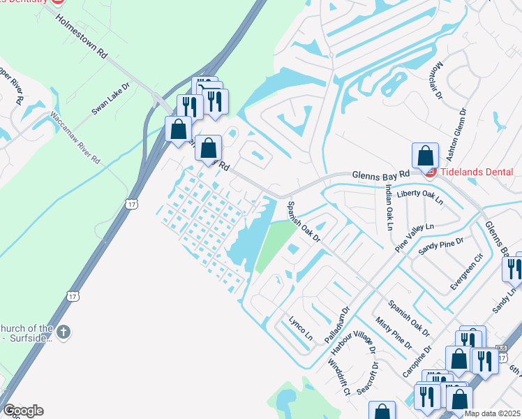 map of restaurants, bars, coffee shops, grocery stores, and more near 8745 Chandler Drive in Myrtle Beach