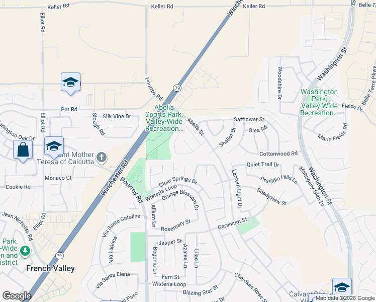 map of restaurants, bars, coffee shops, grocery stores, and more near 34693 Yarrow Court in Winchester