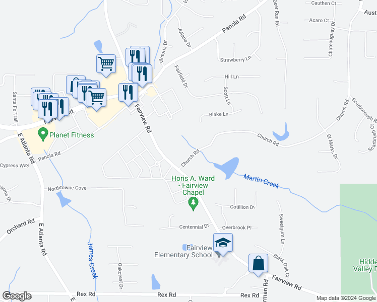 map of restaurants, bars, coffee shops, grocery stores, and more near 51 Church Road in Stockbridge