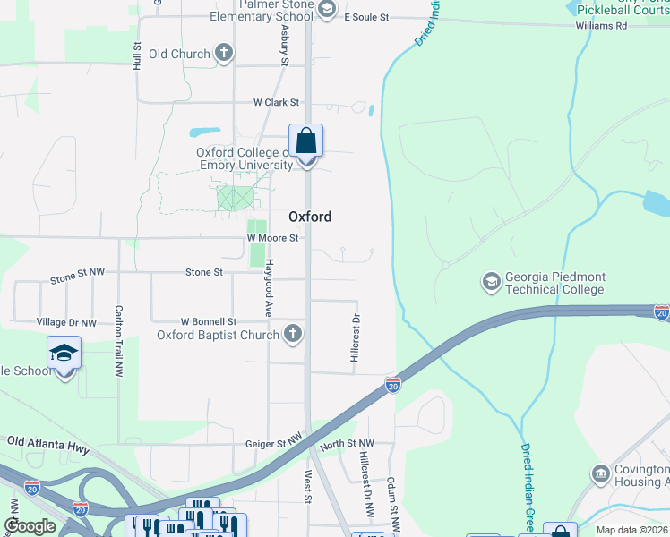 map of restaurants, bars, coffee shops, grocery stores, and more near 40 Wentworth Dr in Oxford