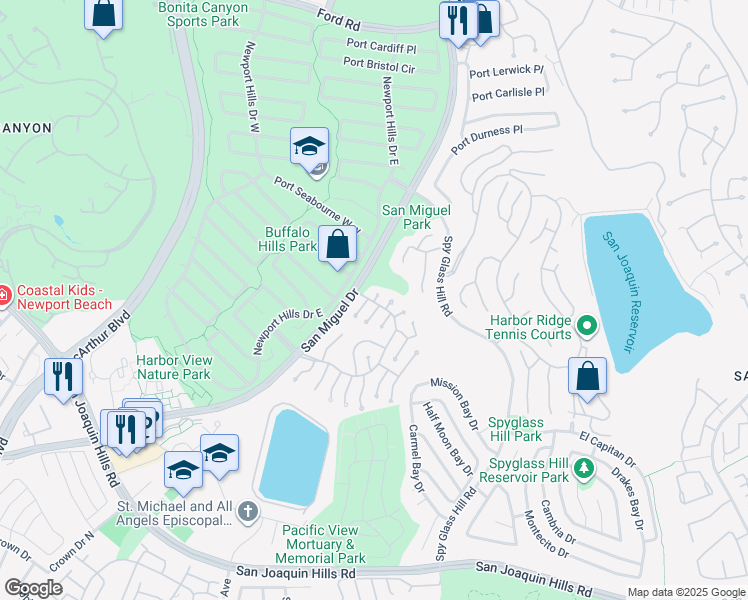 map of restaurants, bars, coffee shops, grocery stores, and more near 2123 Yacht Yankee in Newport Beach