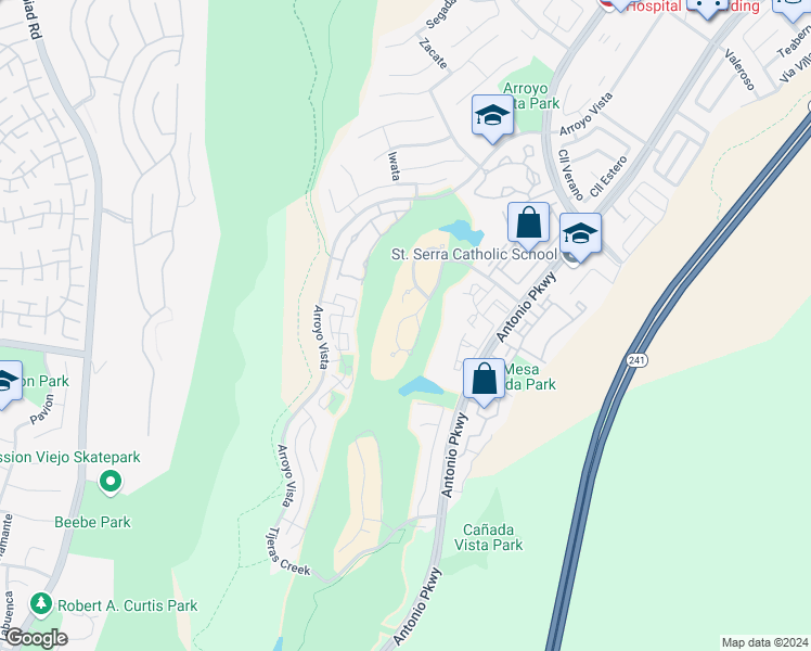 map of restaurants, bars, coffee shops, grocery stores, and more near 46 Calle Del Norte in Rancho Santa Margarita