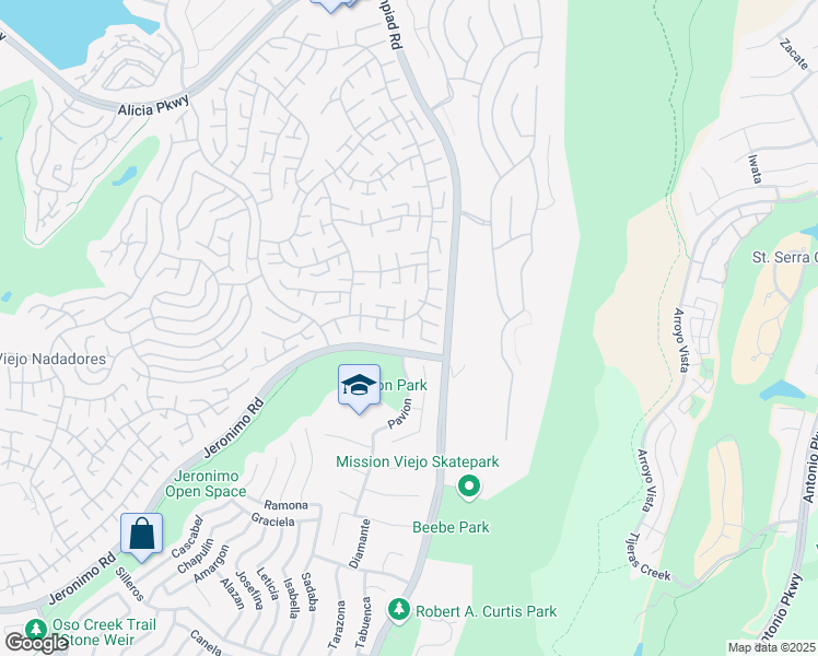 map of restaurants, bars, coffee shops, grocery stores, and more near 23792 Villena in Mission Viejo