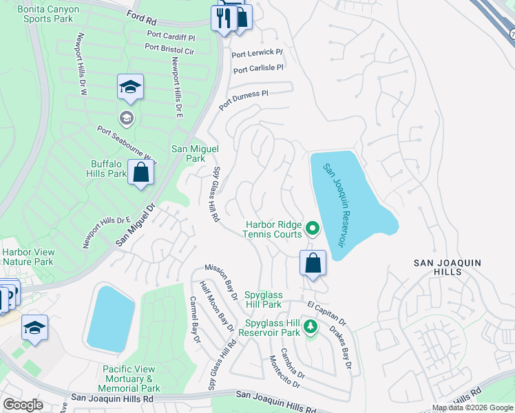 map of restaurants, bars, coffee shops, grocery stores, and more near 2 Yorkshire in Newport Beach