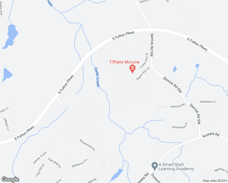 map of restaurants, bars, coffee shops, grocery stores, and more near 5055 Lower Elm Street in Atlanta