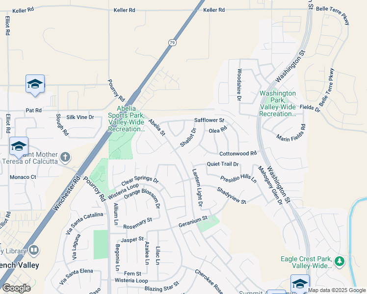 map of restaurants, bars, coffee shops, grocery stores, and more near 34678 Shallot Drive in Winchester