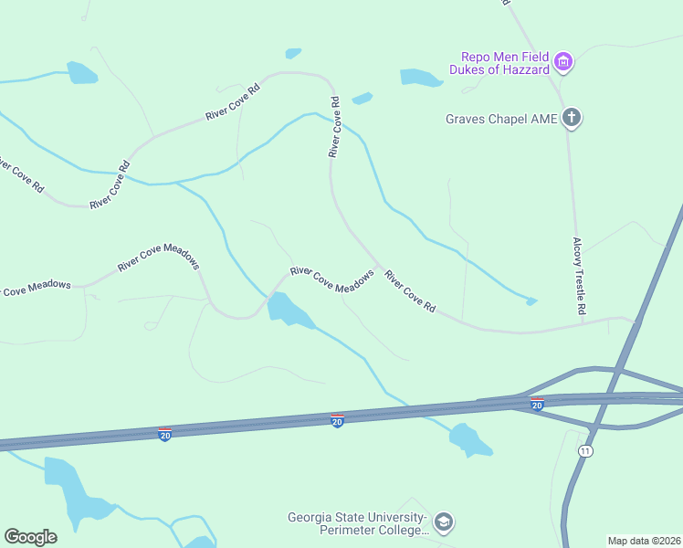 map of restaurants, bars, coffee shops, grocery stores, and more near 40 River Cove Meadows in Social Circle