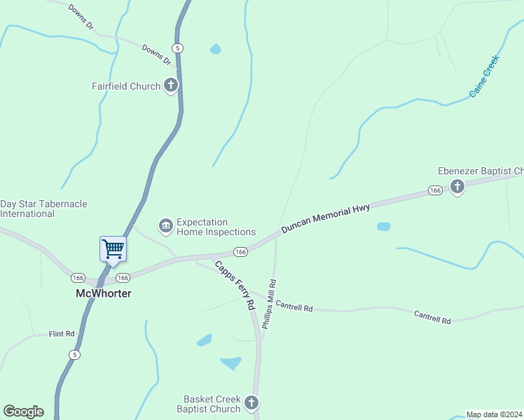 map of restaurants, bars, coffee shops, grocery stores, and more near 6851 Phillips Mill Road in Douglasville