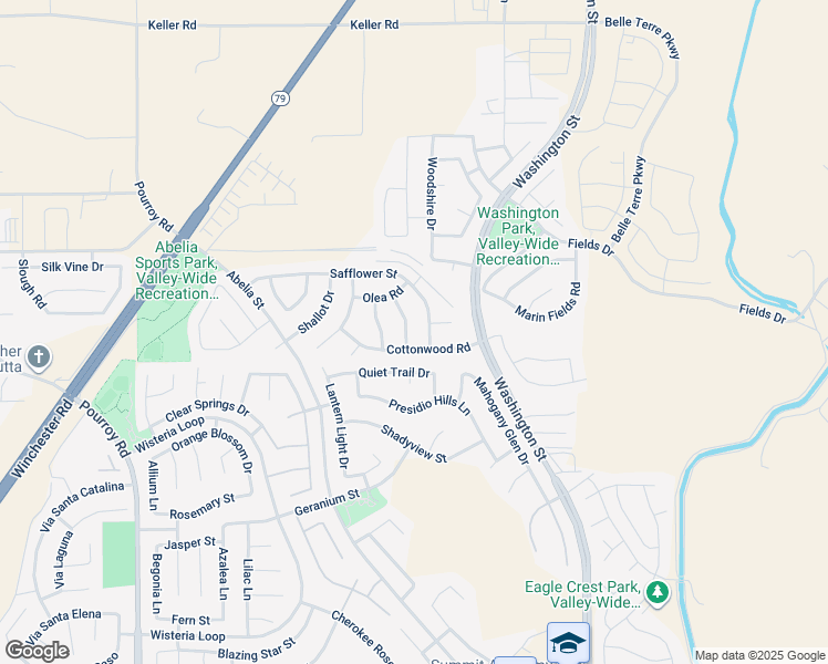 map of restaurants, bars, coffee shops, grocery stores, and more near 34686 Foxberry Road in Winchester