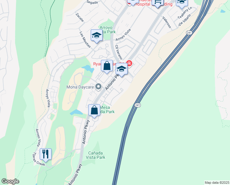 map of restaurants, bars, coffee shops, grocery stores, and more near 1 Rabano in Rancho Santa Margarita