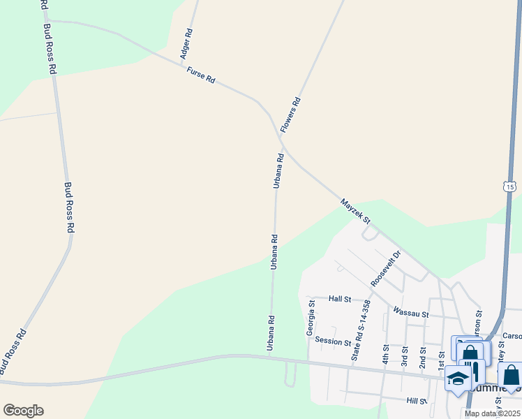 map of restaurants, bars, coffee shops, grocery stores, and more near 1527 Urbana Road in Summerton