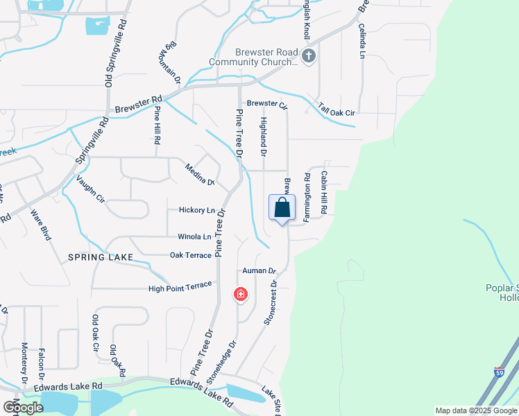 map of restaurants, bars, coffee shops, grocery stores, and more near 1441 Pine Tree Drive in Birmingham