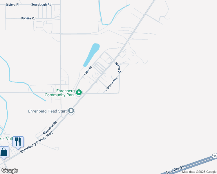 map of restaurants, bars, coffee shops, grocery stores, and more near 49360 Juneau Avenue in Ehrenberg