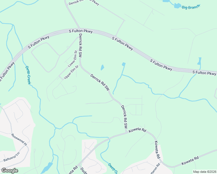 map of restaurants, bars, coffee shops, grocery stores, and more near 5080 Derrick Road in College Park