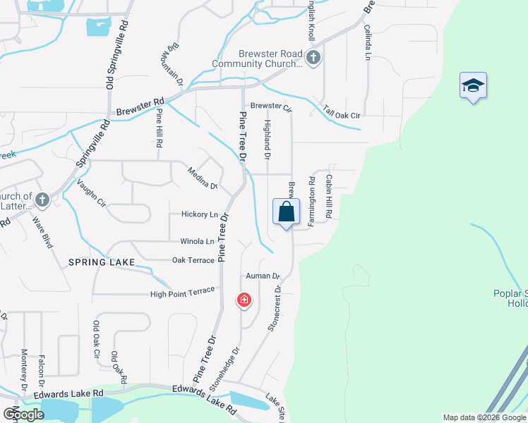 map of restaurants, bars, coffee shops, grocery stores, and more near 1441 Pine Tree Drive in Birmingham