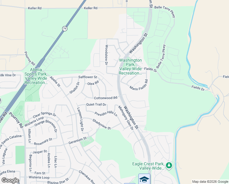 map of restaurants, bars, coffee shops, grocery stores, and more near 32727 Salvia Circle in Winchester
