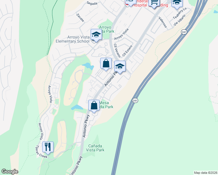 map of restaurants, bars, coffee shops, grocery stores, and more near 9 Pomelo in Rancho Santa Margarita