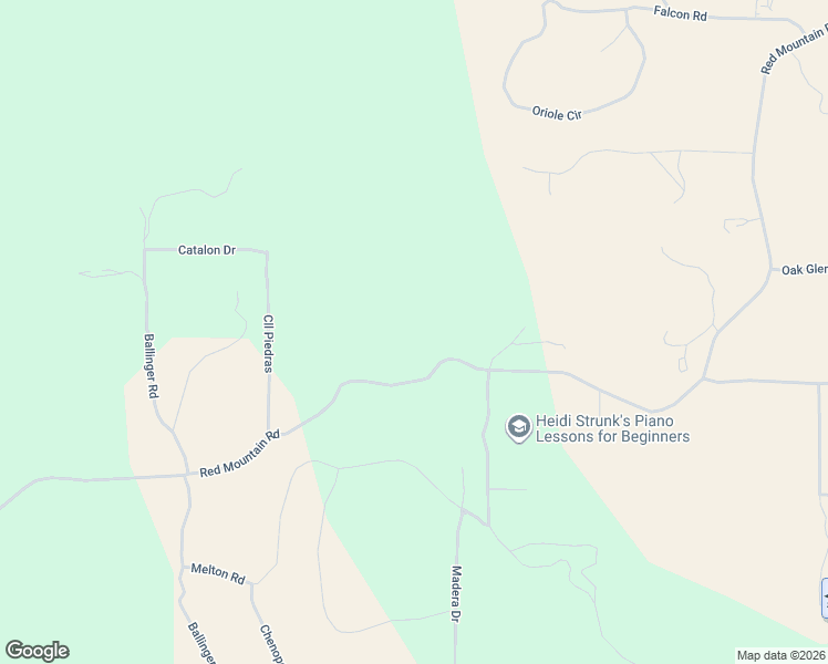 map of restaurants, bars, coffee shops, grocery stores, and more near Red Mountain Road in Riverside County