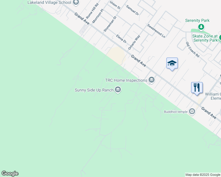 map of restaurants, bars, coffee shops, grocery stores, and more near 34667 Borchard Road in Lake Elsinore