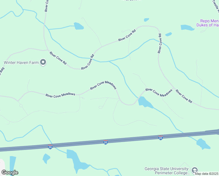 map of restaurants, bars, coffee shops, grocery stores, and more near 165 River Cove Meadows in Social Circle
