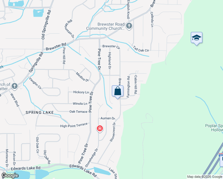 map of restaurants, bars, coffee shops, grocery stores, and more near 1421 Highland Drive in Birmingham
