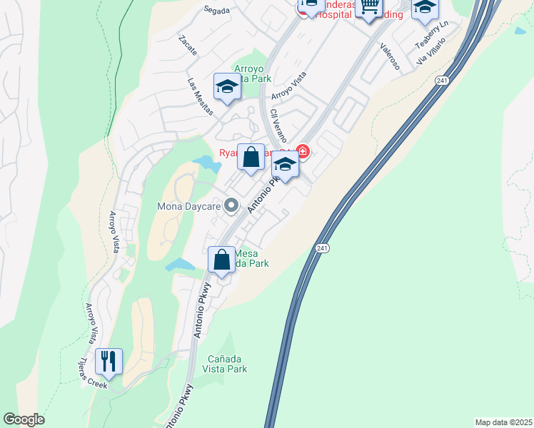 map of restaurants, bars, coffee shops, grocery stores, and more near 8 Pomelo in Rancho Santa Margarita