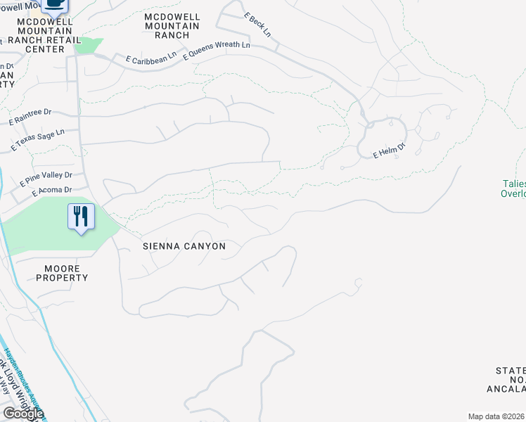 map of restaurants, bars, coffee shops, grocery stores, and more near 11036 East Evans Road in Scottsdale