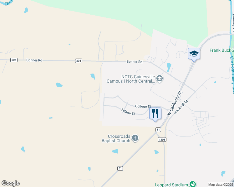 map of restaurants, bars, coffee shops, grocery stores, and more near 2008 Stanford Drive in Gainesville