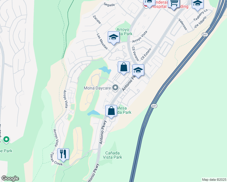map of restaurants, bars, coffee shops, grocery stores, and more near in Rancho Santa Margarita
