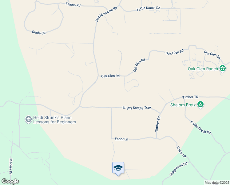 map of restaurants, bars, coffee shops, grocery stores, and more near 43875 Oak Glen Road in Hemet