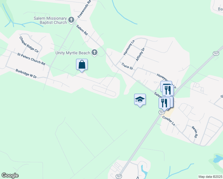 map of restaurants, bars, coffee shops, grocery stores, and more near 1218 Jumper Trail Circle in Myrtle Beach