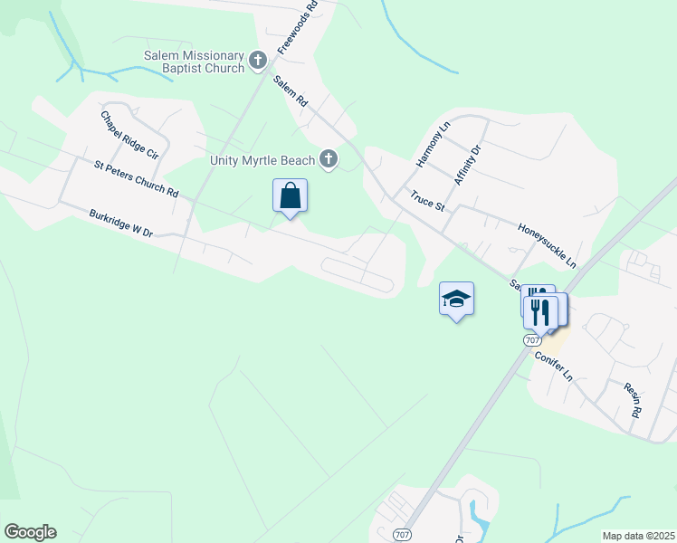 map of restaurants, bars, coffee shops, grocery stores, and more near 1141 Jumper Trail Circle in Myrtle Beach