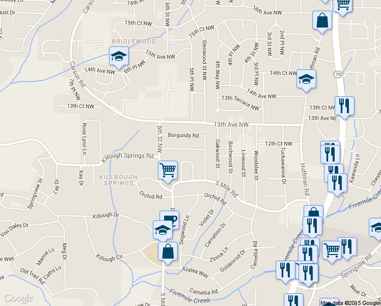 map of restaurants, bars, coffee shops, grocery stores, and more near 413 Wedgeworth Road in Birmingham