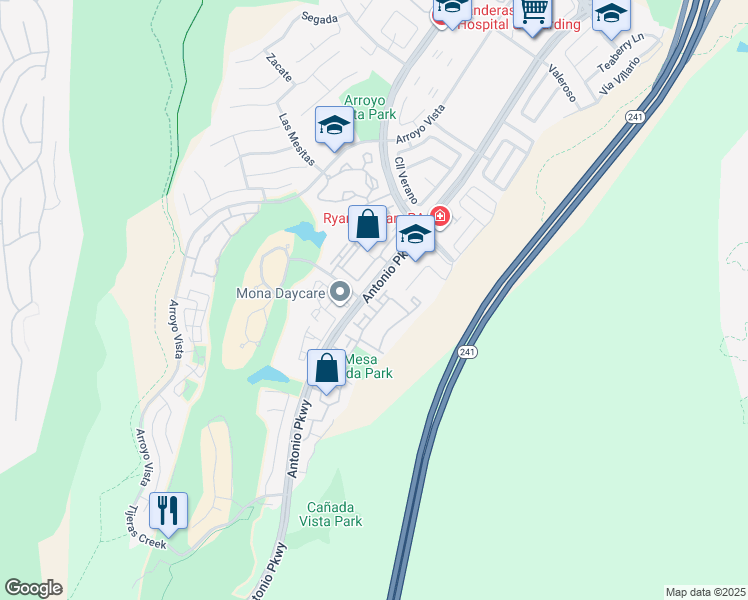 map of restaurants, bars, coffee shops, grocery stores, and more near 27 Pomelo in Rancho Santa Margarita