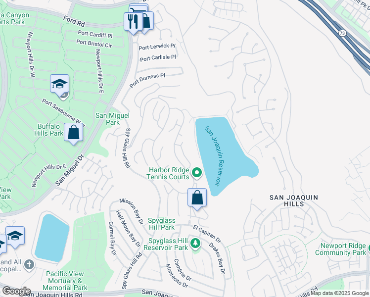 map of restaurants, bars, coffee shops, grocery stores, and more near in Newport Beach
