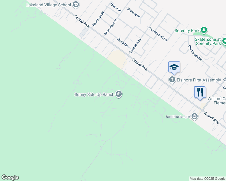 map of restaurants, bars, coffee shops, grocery stores, and more near in Lake Elsinore